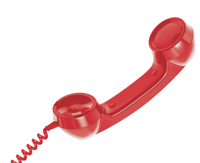 Изображение красной телефонной трубки.